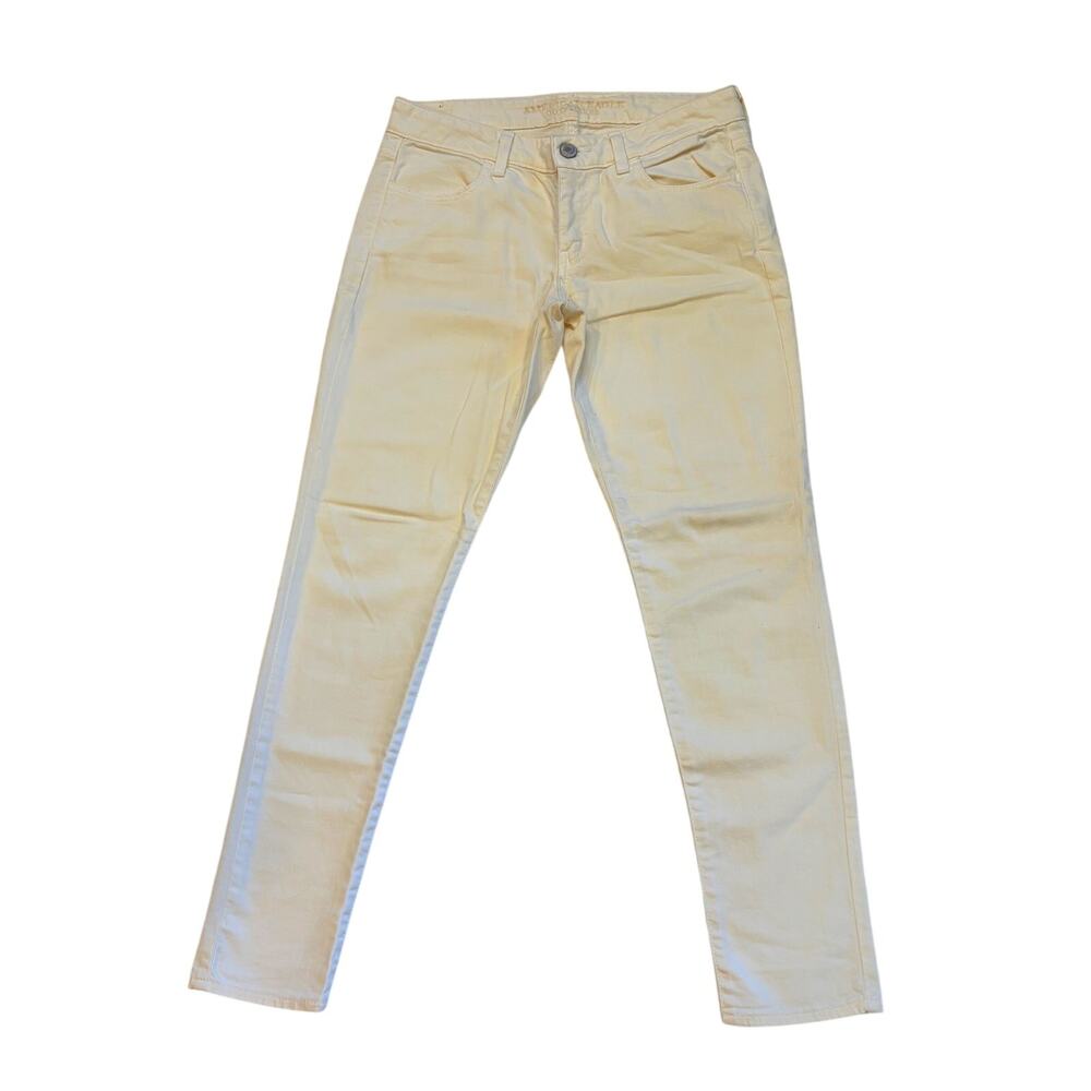 American Eagle Jeans Womens Size 8 Reg White JeggingsSuper Stretch Mid Rise
